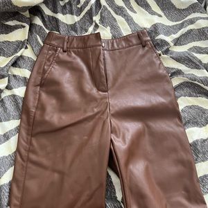 Brown leather pants